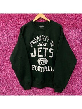 Junk Food Clothing New York Jets Property of Jets NFL Green Sweatshirt Large